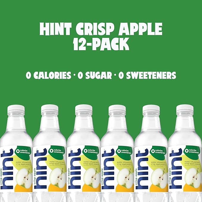 Hint Bottled Water, Crisp Apple and Watermelon - Purified Flavored Water with Zero Calories, Sugar Free, Natural Flavors - 16 Fl Oz (Pack of 24)