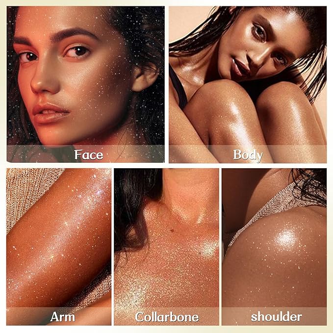 Glitter Spray for Hair and Body, Glitter Body Spray, Quick-Drying Waterproofing Body Shimmer Suitable for Festival Rave (Light Green, 2.6 fl oz)