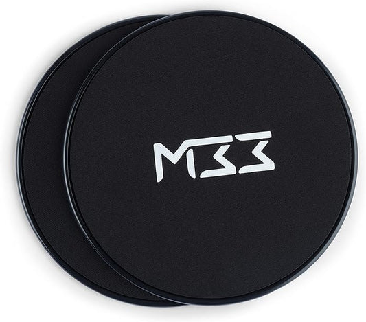 Core Sliders Black - Dual Sided Workout Gliding Discs for Core Exercise and Strengthening - Light and Portable Core Workout Equipment - Applicable for Most Floor Surfaces