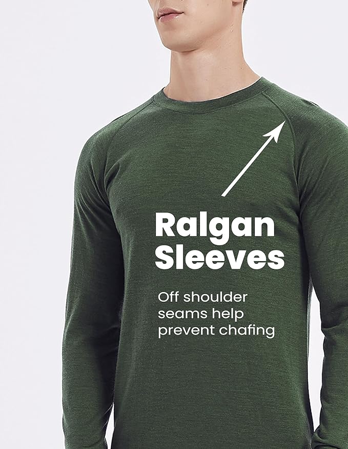 Iguana Mens 100% Merino Wool Base Layer Sets for Ski Lightweight Thermal Underwear