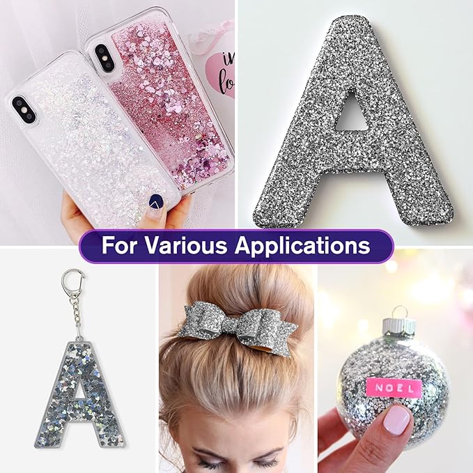 Dmsky Chunky Glitter, 90g/3.18oz Eco Friendly Biodegradable Glitter for Face, Eyeshadow, Body, Hair, Nail, Resin, Craft, DIY Party Decorations, 3 Colors, Silver Holographic, White & Black