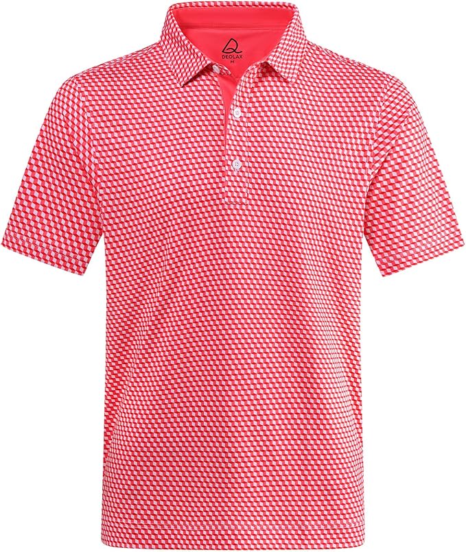DEOLAX Mens Polo Shirts Fashion Print Mens Golf Shirt Dry Fit Mens Golf Polo Short Sleeve Quick Dry Funny Golf Shirt for Men