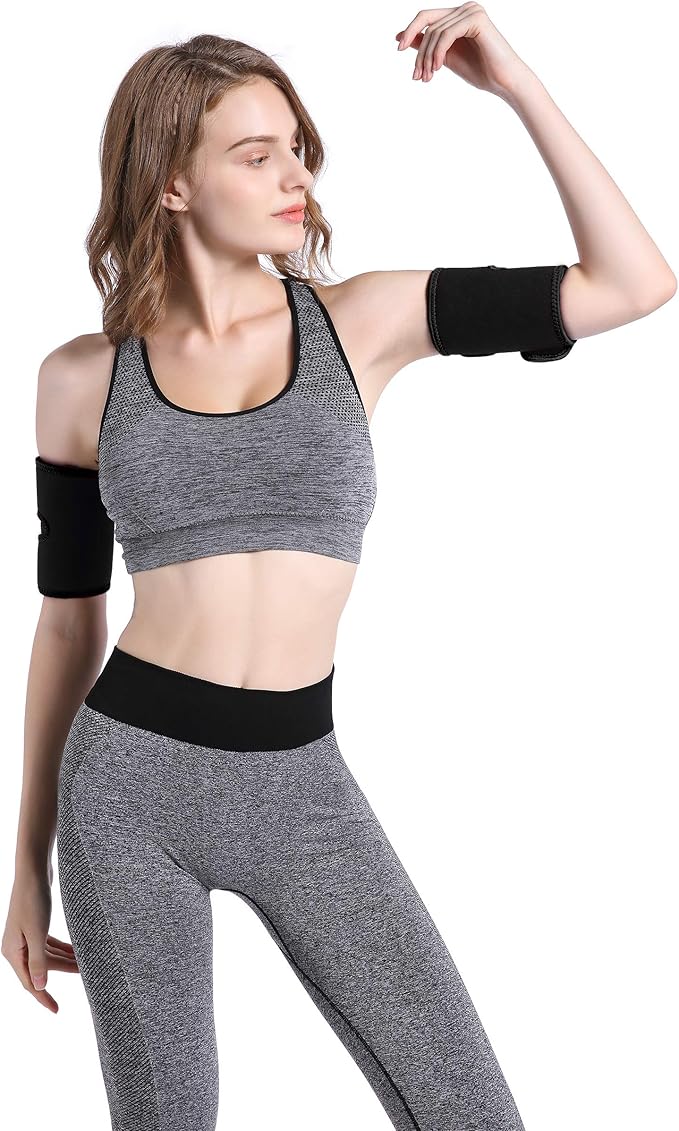 Bakerdani Hot Sweat Neoprene Compression Arm Sauna Sleeves Slimmer Bands Wraps Arm Trimmers for Men & Women (a Pair)