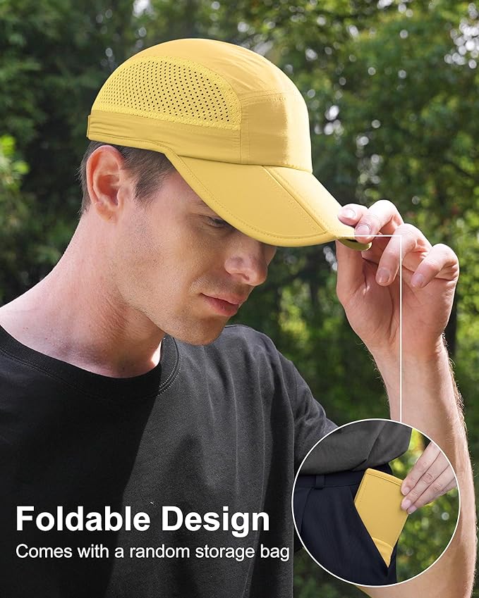 GADIEMKENSD Mens Folding Outdoor Hat Long Brim UPF 50+ Sun Protection