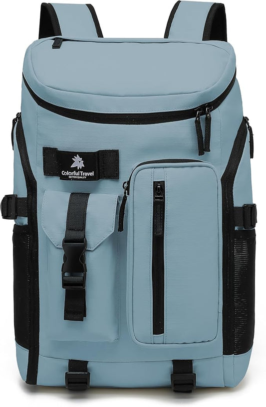 Gym Duffle Tennis Bag Backpack 4-Way Waterproof with Shoes Compartment for travel Sport Hiking laptop (Grayish blue)