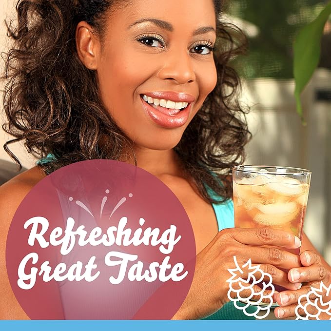 Crystal Light Raspberry Green Tea Naturally Flavored Powdered Drink Mix, 60 ct Pack, 12 Canisters of 5 Pitcher Packets