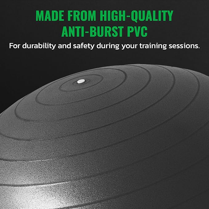 GolfForever Stability Ball Proven by Golfer Scottie Scheffler | Golf Training Exercise Ball | Premium Golf Training Workout Ball to Build Swing Speed, Improve Balance & Strengthen Core | 65cm | Grey