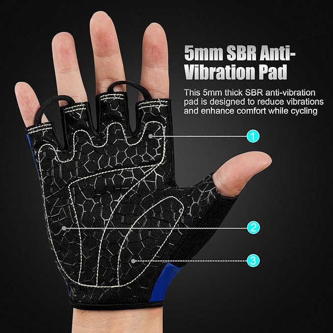 Cycling Gloves Bike Gloves for Men/Women Half Finger Biking Gloves Exercise Workout Gloves Suitable for Outdoor Sports, Gym, Weight Lifting, Rowing and Motorcycle