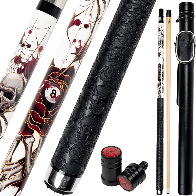 Collapsar CBP Pool Stick with 1X1 Hard Case,13mm Tip with Low Deflection Technology Billiard Cue,58" 2-Pieces 19-21 oz Professional Pool Cue Set