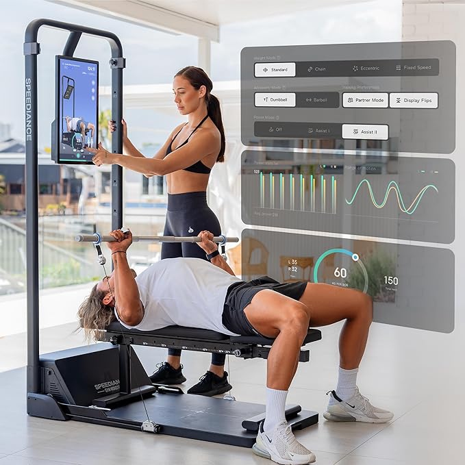 Gym Monster Smart Home Gym, Multifunctional Strength Training Machine, Smith Machine Power Cage Workout Station, Squat Rack Cable Machine, Full Body Fitness Equipment for Home Workout