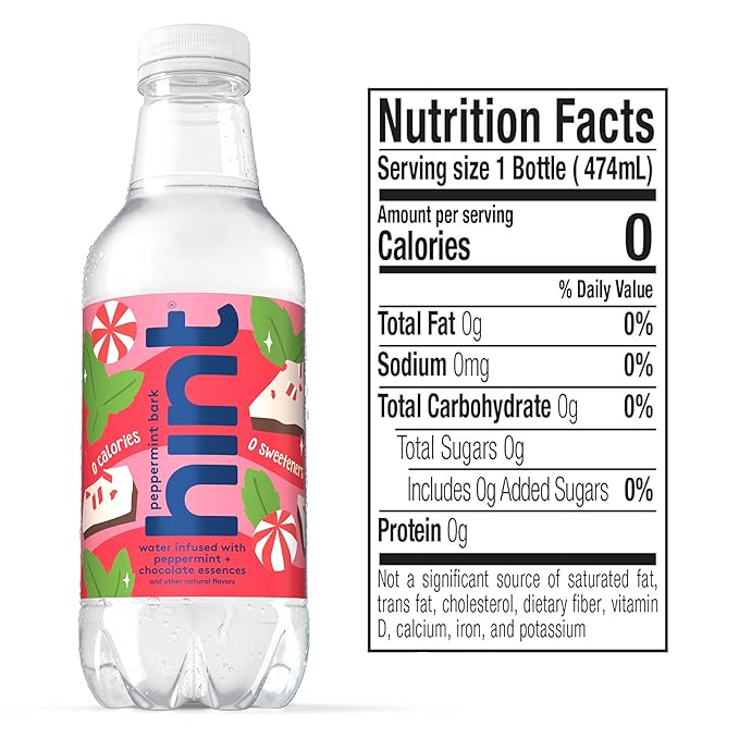 Hint Fruit-Infused Bottled Water, Winter Variety Pack - Sugar Free Flavored Water with Zero Calories, Naturally Flavored, and No Artificial Sweeteners - 16 Fl Oz (Pack of 12)