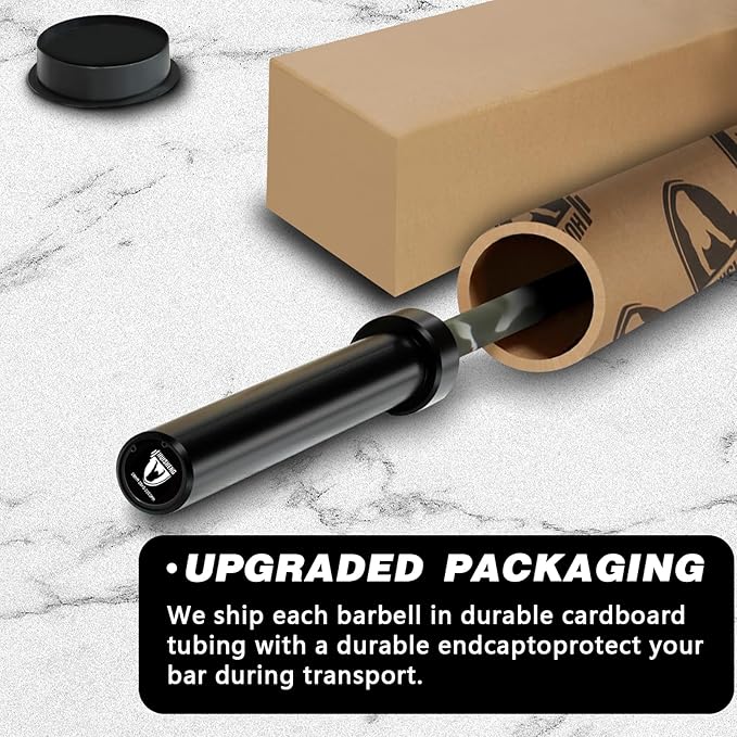 7ft Olympic Barbell for Strength Training and Olympic Weightlifting, 500 700 1000LBS Capacity Available, 2 Inch Bar for Squats, Home Gym Fitness Equipment, Bench Press, Deadlift,Powerlifting