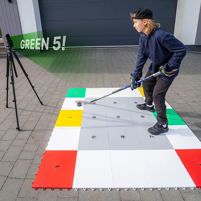 Hockey Revolution 360 Zone Lit - Professional Training Flooring Tiles - Improve StickHandling and Moving, Speed on Ice, Exercise, Fitness - Indoor and Outdoor Practice Zone with Hockey Trainer App