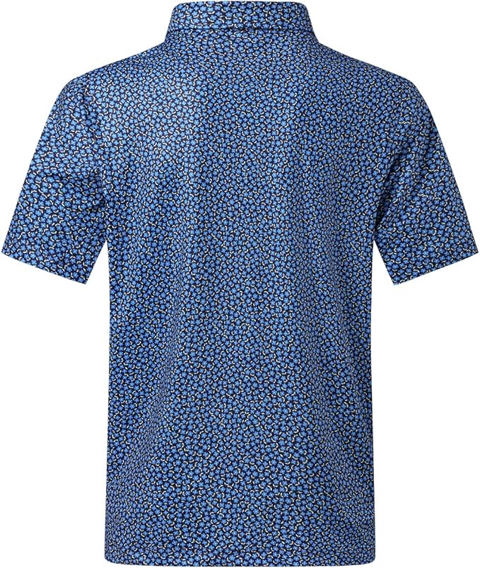 DEOLAX Mens Polo Shirts Fashion Print Mens Golf Shirt Dry Fit Mens Golf Polo Short Sleeve Quick Dry Funny Golf Shirt for Men