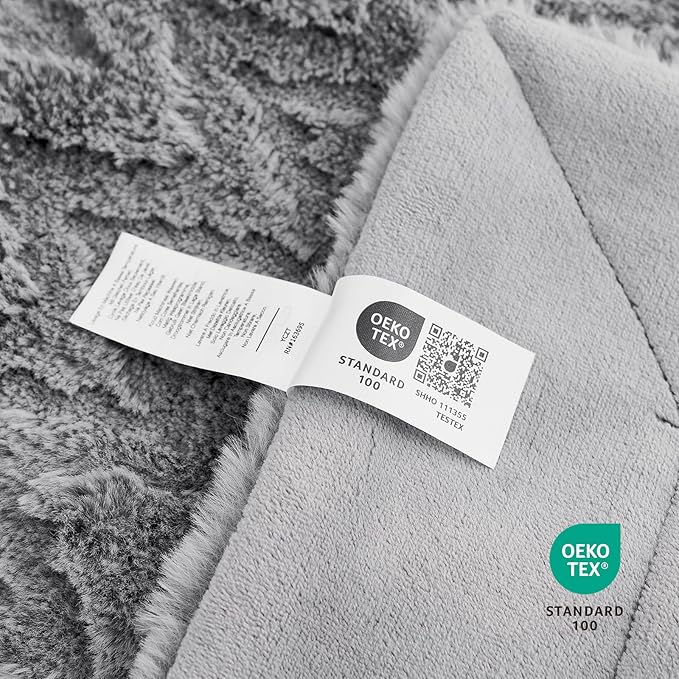 Cozy Bliss Faux Fur Throw Blanket for Couch - Soft Fuzzy Cozy Throw Gift Blankets for Women,Grey Boho Blanket for Sofa Bedroom Living Room.60 * 80 Inches