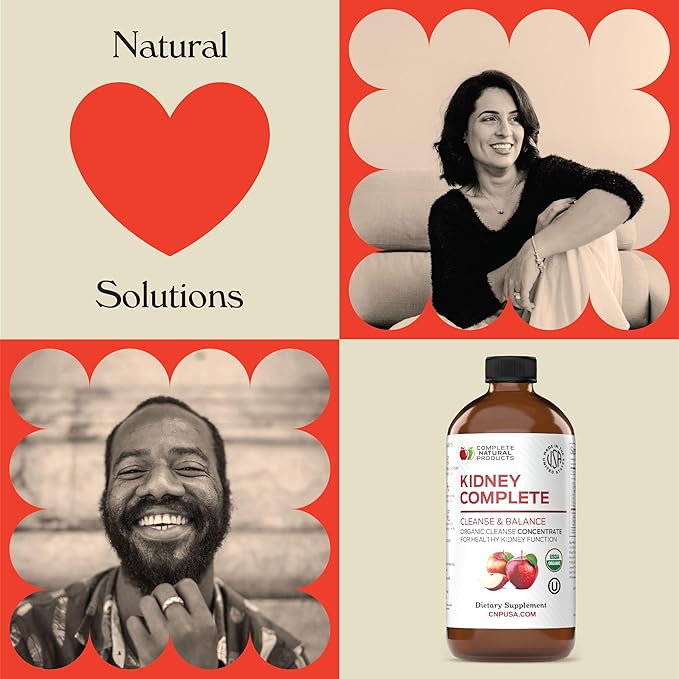 Complete Natural Products Kidney Complete - 16oz Liquid Dietary Supplement for Kidney Support, Cleanse, and Detox with Apple Cider Vinegar, Lemon, & Organic Chanca Piedra.