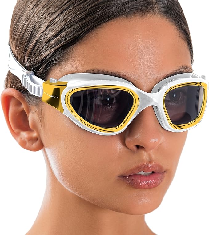 AqtivAqua Swimming Goggles, DX Wide View Swim Goggles for Adult Men Women, Anti Fog No Leaking