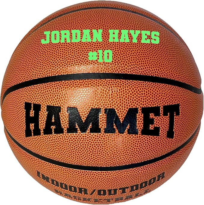 HAMMET Personalized Basketball - Customized Indoor and Outdoor Basketball with Your Name or Text - Ideal Gift for Son, Daughter, Boy or Girl