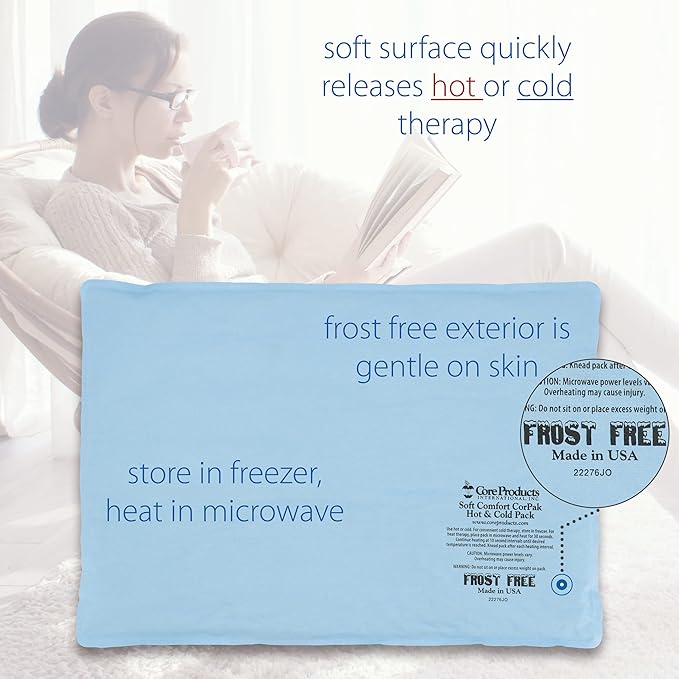 Core Products Soft Comfort CorPak – Reusable Hot & Cold Therapy Pack, Ice Pack for Injuries, No-Frost Compress for Muscle, Back & Joint Pain Relief – 12.5" x 18.5", Made in USA