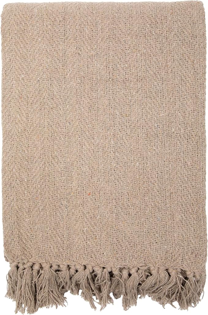 Arkwright Common Ground Bulk Blankets - Pack of 12 - Reversible 100% Cotton All Season Lightweight Couch Bed Throws for Wedding Guests, Travel, and Outdoor Events, 50 x 70 in, Coffee