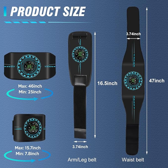 Electronic Muscle Stimulator, Ab Toning Belt Muscle Toner Fitness Training for All Body, Rechargeble for Fitness Strength Training Workout Equipment for Men and Women