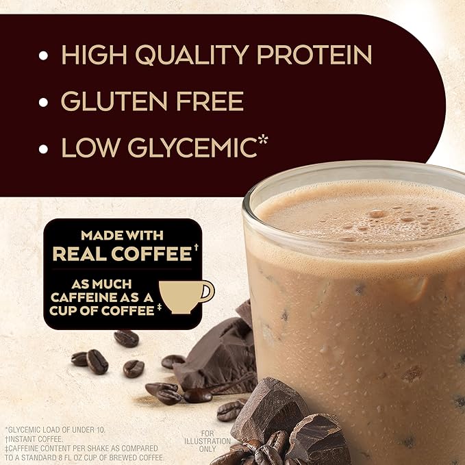 Atkins Mocha Latte Iced Coffee Flavored Protein Shake, High Protein, Low Glycemic, Low Carb and Low Sugar Shakes, Keto-Friendly, 12 Pack