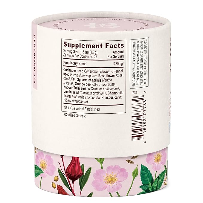 Banyan Botanicals Joyful Heart CCF Tea Loose Leaf Organic Herbal Tea Uplifting and Aromatic with Hibiscus, Tulsi, and Rose 1.5 oz. Non-GMO Sustainably Sourced