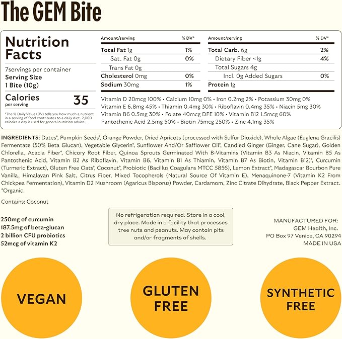 GEM Daily Superfood and Energy Support for Women & Men, Natural Whole Foods with Essential 20+ Whole-Food Vitamins, Minerals, superfoods, prebiotics, Clean Energy Variety Pack, 28 Servings