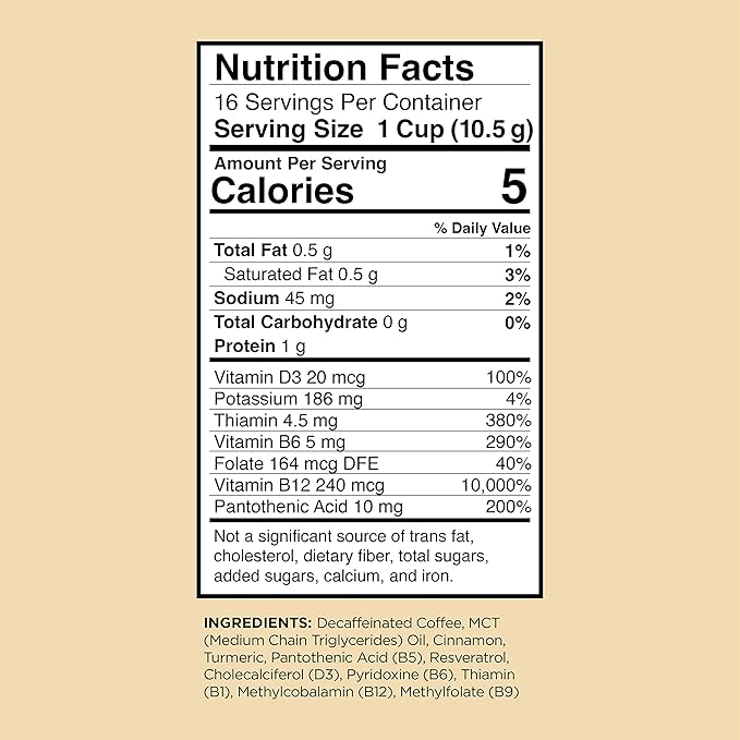 Decaf Genius Keto Coffee Pods with MCT Oil, Turmeric, and B Vitamins by VitaCup for Focus in Recyclable Single Serve Pod Compatible with K-Cup Brewers Including Keurig 2.0, 32 CT