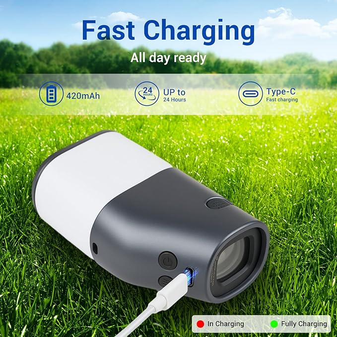 Deepfeel Golf Rangefinder with Slope, 1300Yards Laser Range Finder, 6X Magnification, 0.5s Flag Pole Locking Vibration, LCD Display, Vibration Angle Measurement, Golf Accessories for Men/Women(Gray)