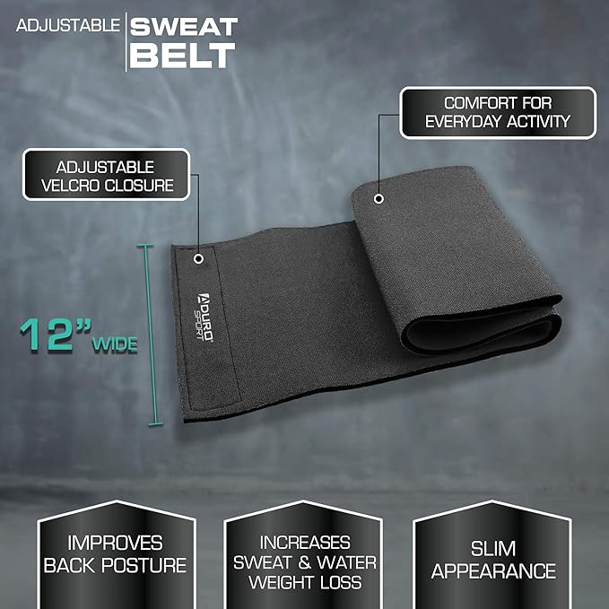 Aduro Waist Trainer for Men Women Sweat Belt Trimmer Body Shaper Exercise Belt