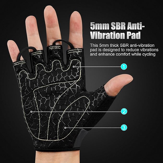 Cycling Gloves Bike Gloves for Men/Women Half Finger Biking Gloves Exercise Workout Gloves Suitable for Outdoor Sports, Gym, Weight Lifting, Rowing and Motorcycle