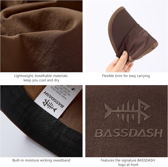 BASSDASH Ultralight UPF 50+ Soft Baseball Caps Unstructured Quick Dry Folding Hat Adjustable for Men Woman Outdoor Activities
