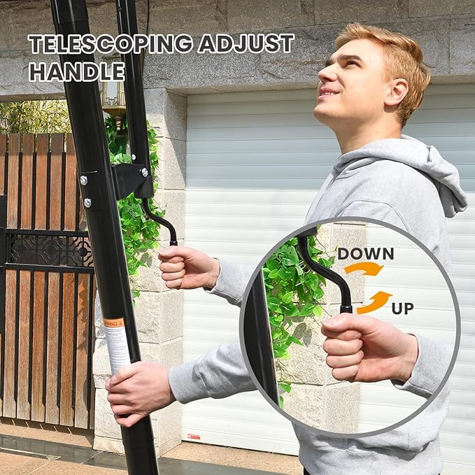 Basketball Hoop Outdoor 44-48Inch Impact Backboard, 5.3-10FT Height Adjustable Basketball Hoop Goal System with Portable Wheels for Adults