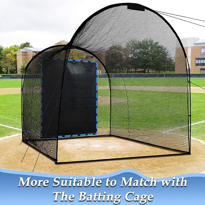 Baseball Batting Cage Backstop with Strike Zone Target - Heavy Duty 4x6/6x8FT PVC Backstop Net for Pitching Practice Backyard Training