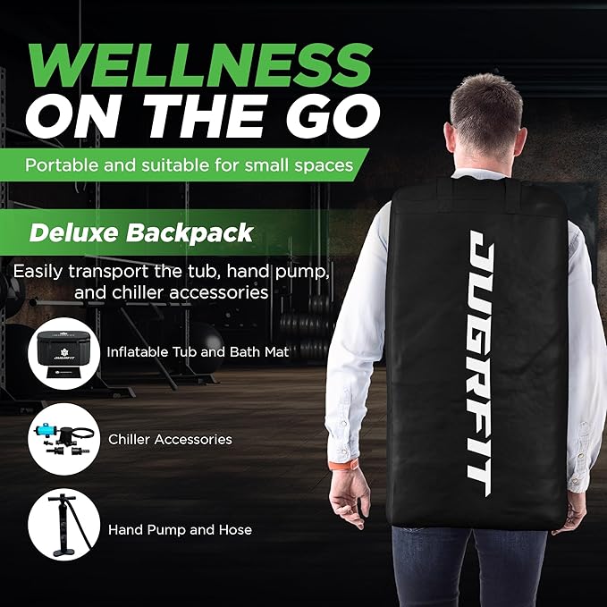 Cold Plunge Tub with Water Chiller – 53”L×32"W, 121 Gal Inflatable, Portable Ice Bath Tub for Outdoor or Indoor Use – 37℉ Chiller, Pump, & Filter – Boost Athletic Recovery, Mood, & Energy with JUGRFIT