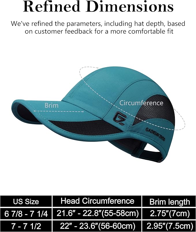 GADIEMKENSD Quick Dry Run Hat Cooling Breathable Mesh