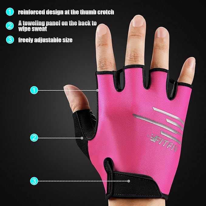 Cycling Gloves Bike Gloves for Men/Women Half Finger Biking Gloves Exercise Workout Gloves Suitable for Outdoor Sports, Gym, Weight Lifting, Rowing and Motorcycle