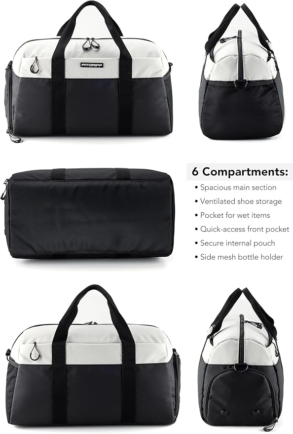 Fitgriff® Gym Bag V2 for Men and Women with Shoe & Wet Compartment - Duffle Bag for Travel, Sports, Fitness and Workout