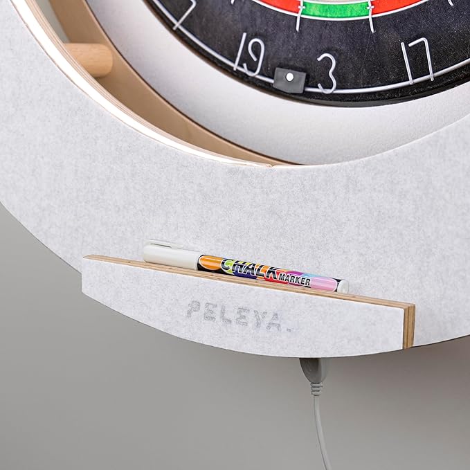 Dart Board Cabinet Set with LED Light; Bristle Dartboard, Built in LED Light, Darts and Chalkboards