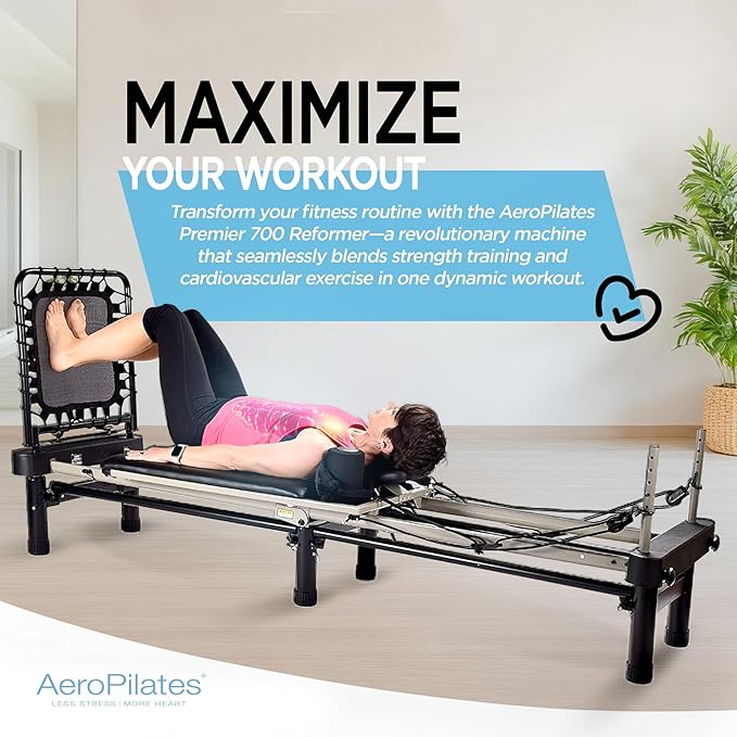 AeroPilates Reformer Home Workout Equipment, Pilates Machine w/Resistance