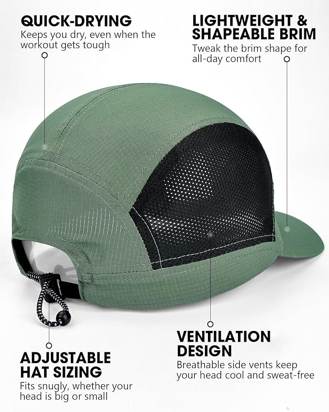 GXCROR Performance Baseball Cap for Men & Women - UPF 50+ Running Hat, Lightweight Quick-Dry Sports Hat for Golf, Hiking, Gym