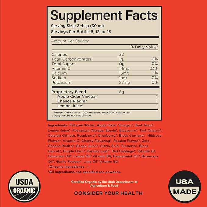Complete Natural Products Kidney Complete - 16oz Liquid Dietary Supplement for Kidney Support, Cleanse, and Detox with Apple Cider Vinegar, Lemon, & Organic Chanca Piedra.