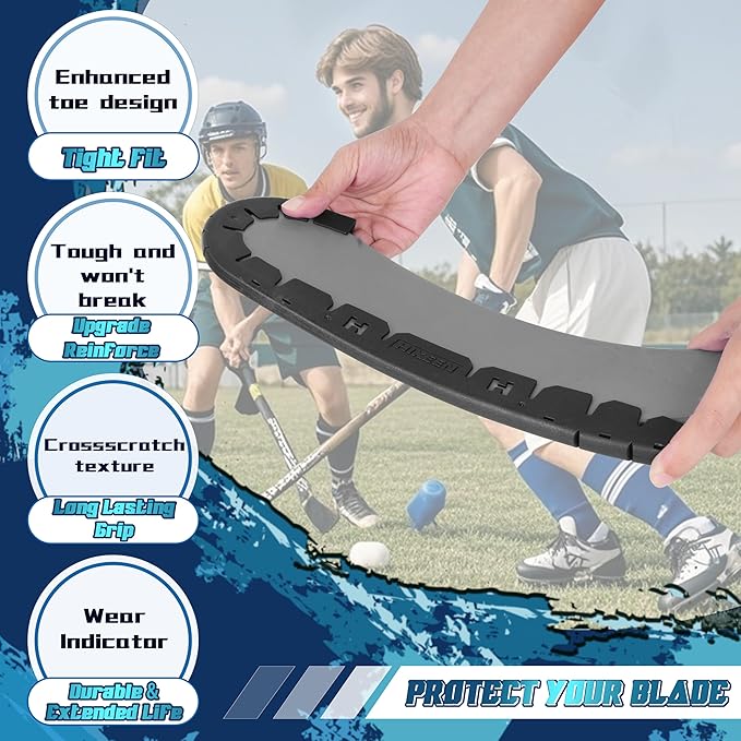 Hikeen Stick Blade Protector with 25 Wrap Ties,Wear-Resistant Hockey Blade Guard for Off Ice Training, Street Hockey, Universal Ice Hockey Traning Fit Kids, Intermediate, Senior Sticks