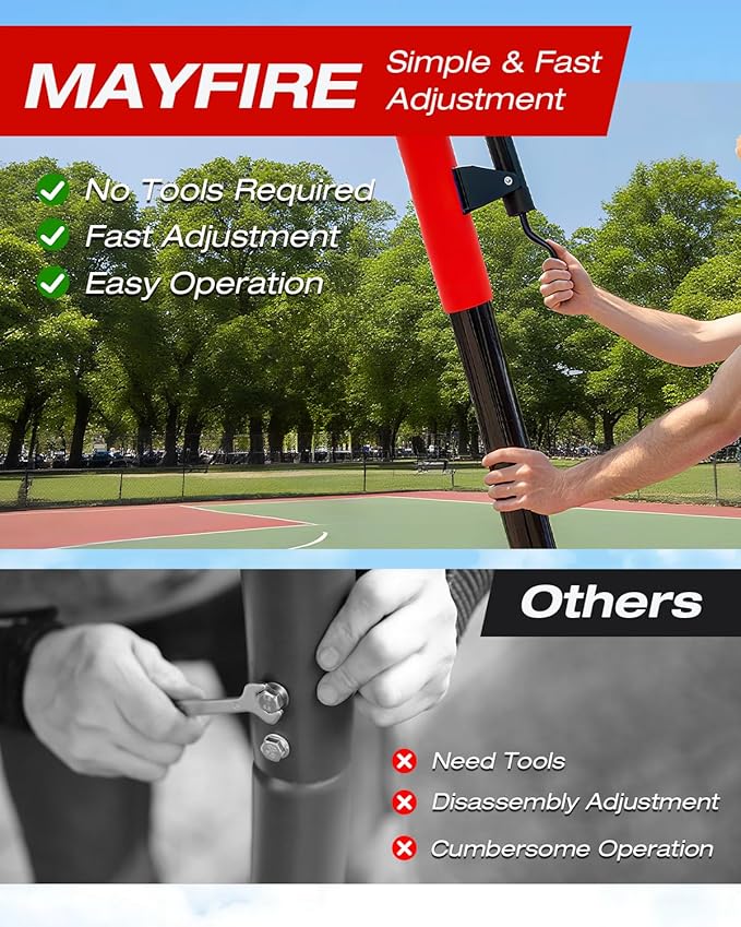 Basketball Hoop Outdoor 10 FT Height Adjustable, Portable Basketball Goals Systems with 45" Backboard for Youth Adults Kids - Backyard, Driveway, Indoor Play