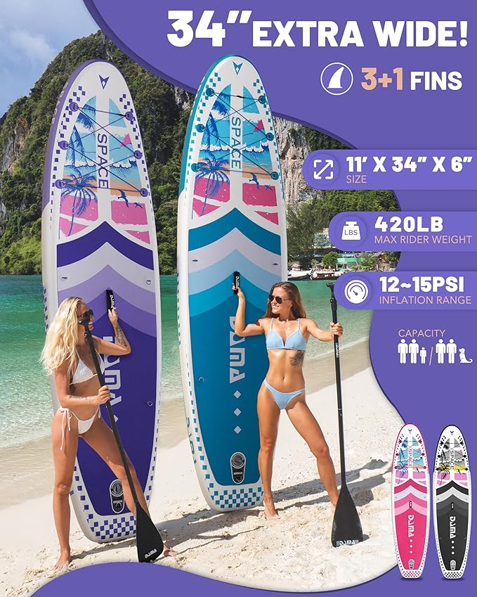 DAMA 11'*34"*6" Inflatable Paddle Board, Paddle Boards for Adults,Sup,Lightweight and Durable, Easy to Inflate, Versatile in Style, Fully Functional, Equipped w/High Grade Accessories.