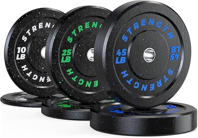GIKPAL 2-Inch Bumper Plates High Bounce - Rubber Olympic Weight Plates Set for Home Gym, Barbell Plates for Weight Lifting Strength Training,