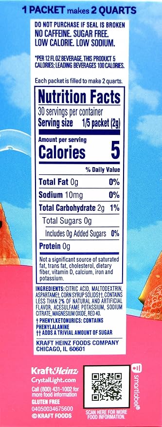 Crystal Light Strawberry Watermelon Drink Mix, 12-Quart Canister (Pack of 12)