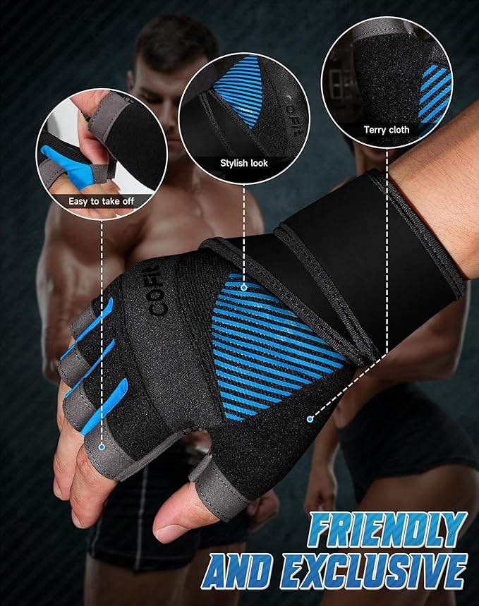 COFIT Breathable Workout Gloves, Antislip Weight Lifting Gym Gloves for Men Women, Superior Grip & Palm Protection for Weightlifting, Fitness, Exercise, Training