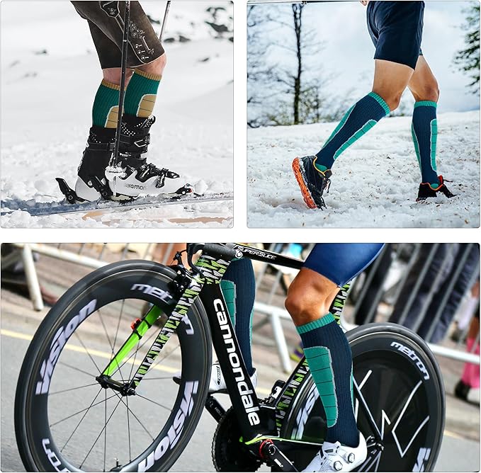 Hylaea Merino Wool Ski Socks, Cold Weather Socks for Snowboarding, Snow, Winter, Thermal Knee-high Warm Socks, Hunting